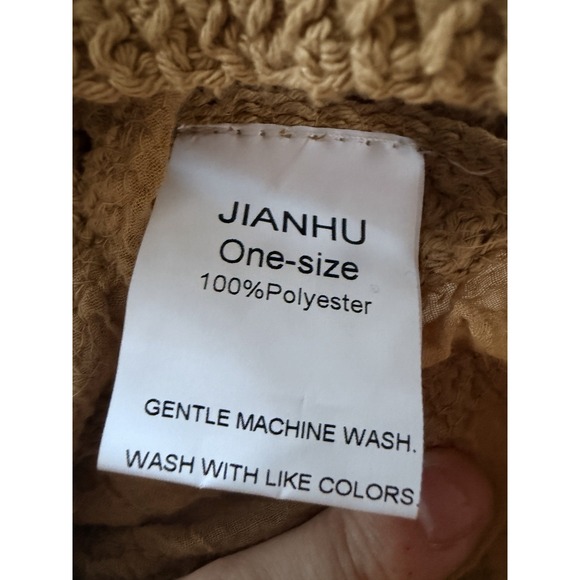 Boho Crochet Lace Cardigan Mustard Yellow Floral Open Knit Cottagecore OS - Picture 4 of 4